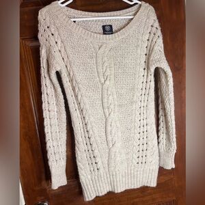 American Eagle Outfitters Cream Cable Knit Sweater